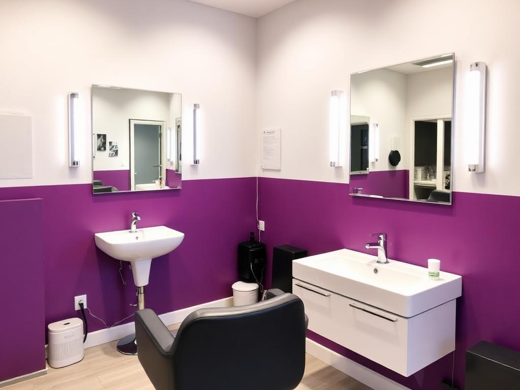 Private hair styling suite with shampoo sink near Atlanta airport